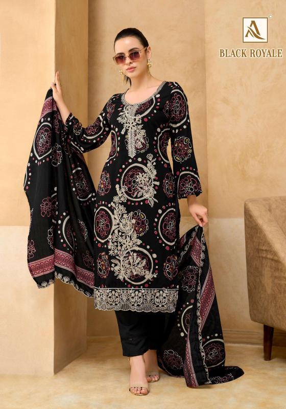 Alok suits black royale cotton dress materials wholesale